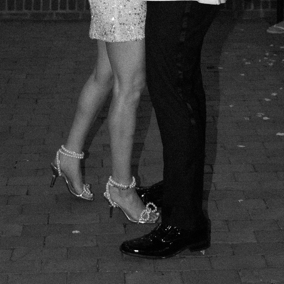 Mach & Mach Embellished Metallic Leather Sandals - Picture 4 of 5